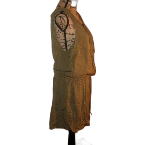 JustFab XL Olive Green Pintuck Romper NWT - Picture 8 of 12